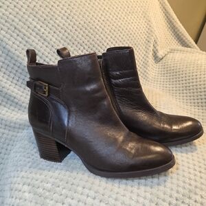 Ralph Lauren Genna Brown Leather Ankle Boots Size 8.5